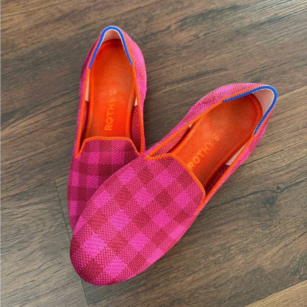 Rothy’s The Loafer Cherry Gingham Pattern Pink & … - image 8